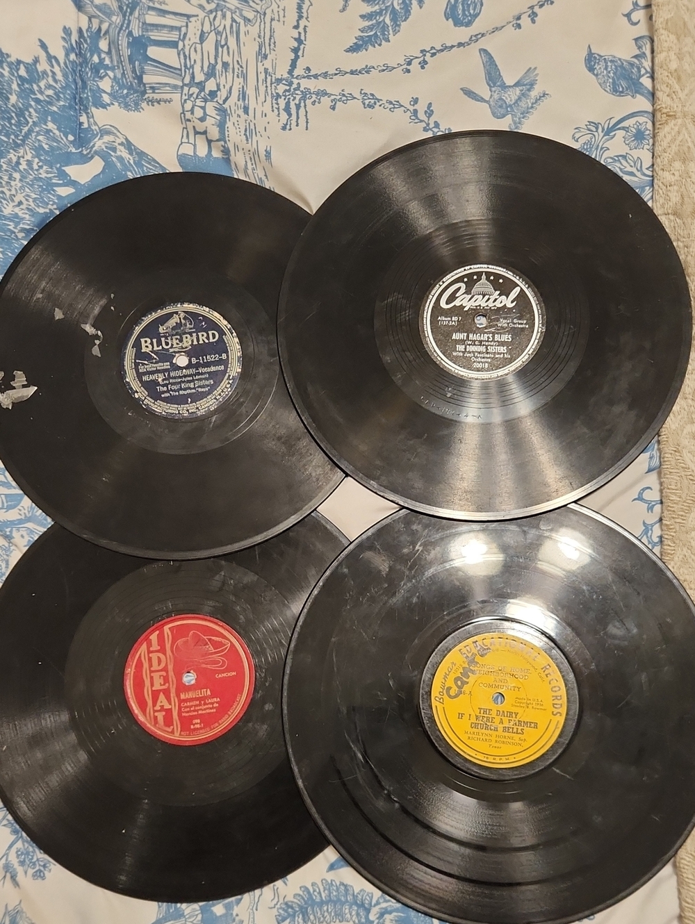 Vintage 78 RPM Records - Mixed Labels (Bluebird, Capitol, Decca, Columbia)